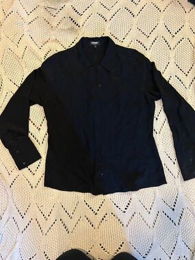 Express slim Portofino Silk Blouse Top Sz L